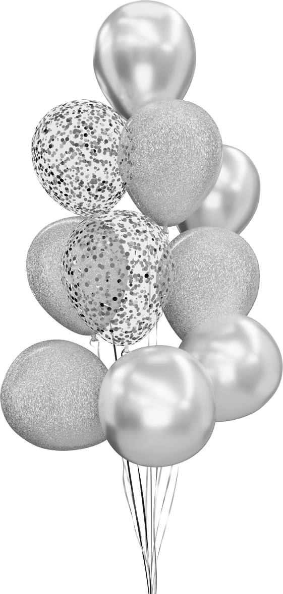 Silver Glitter Balloons