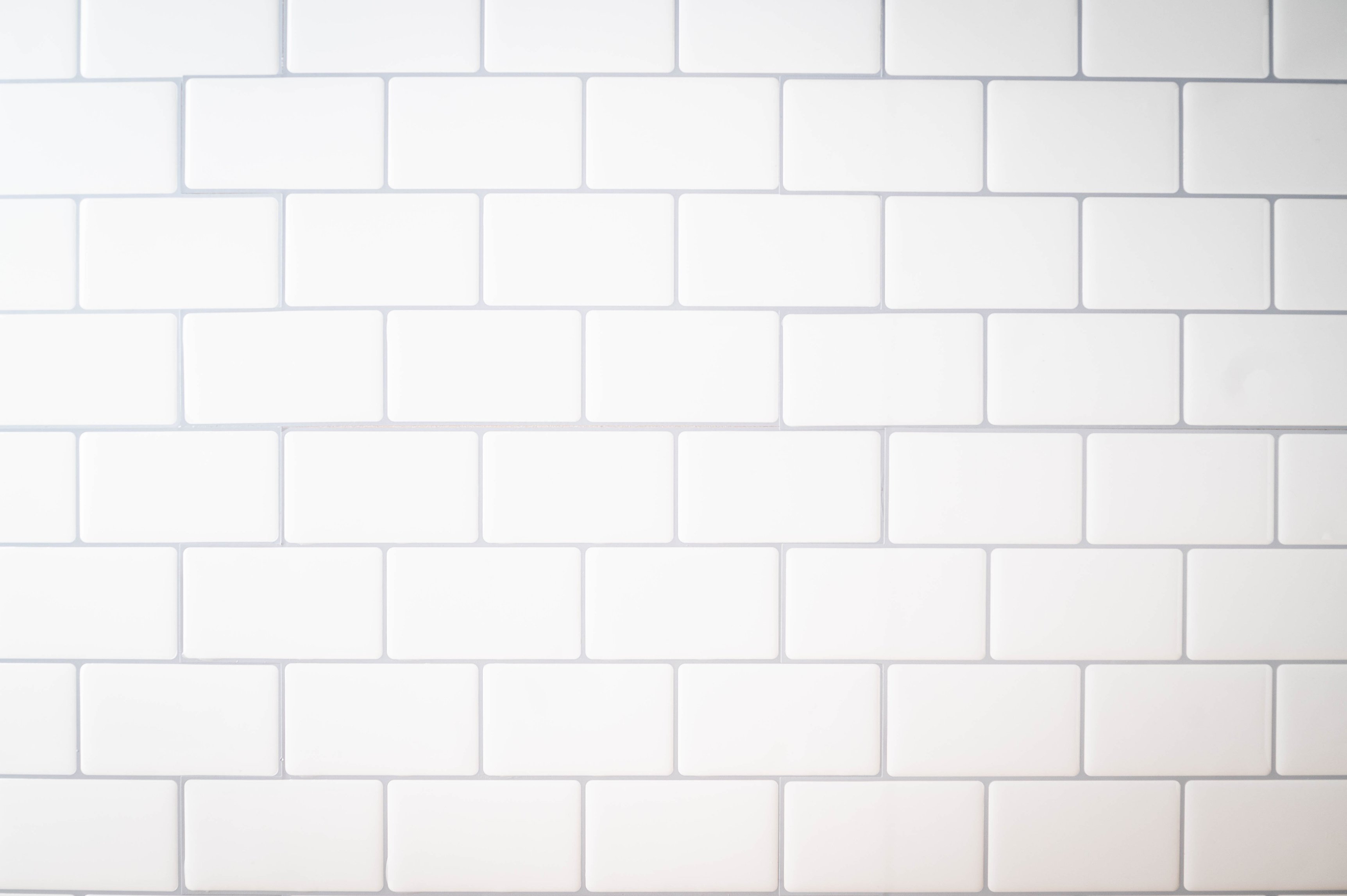 white subway tile kitchen wall for background image