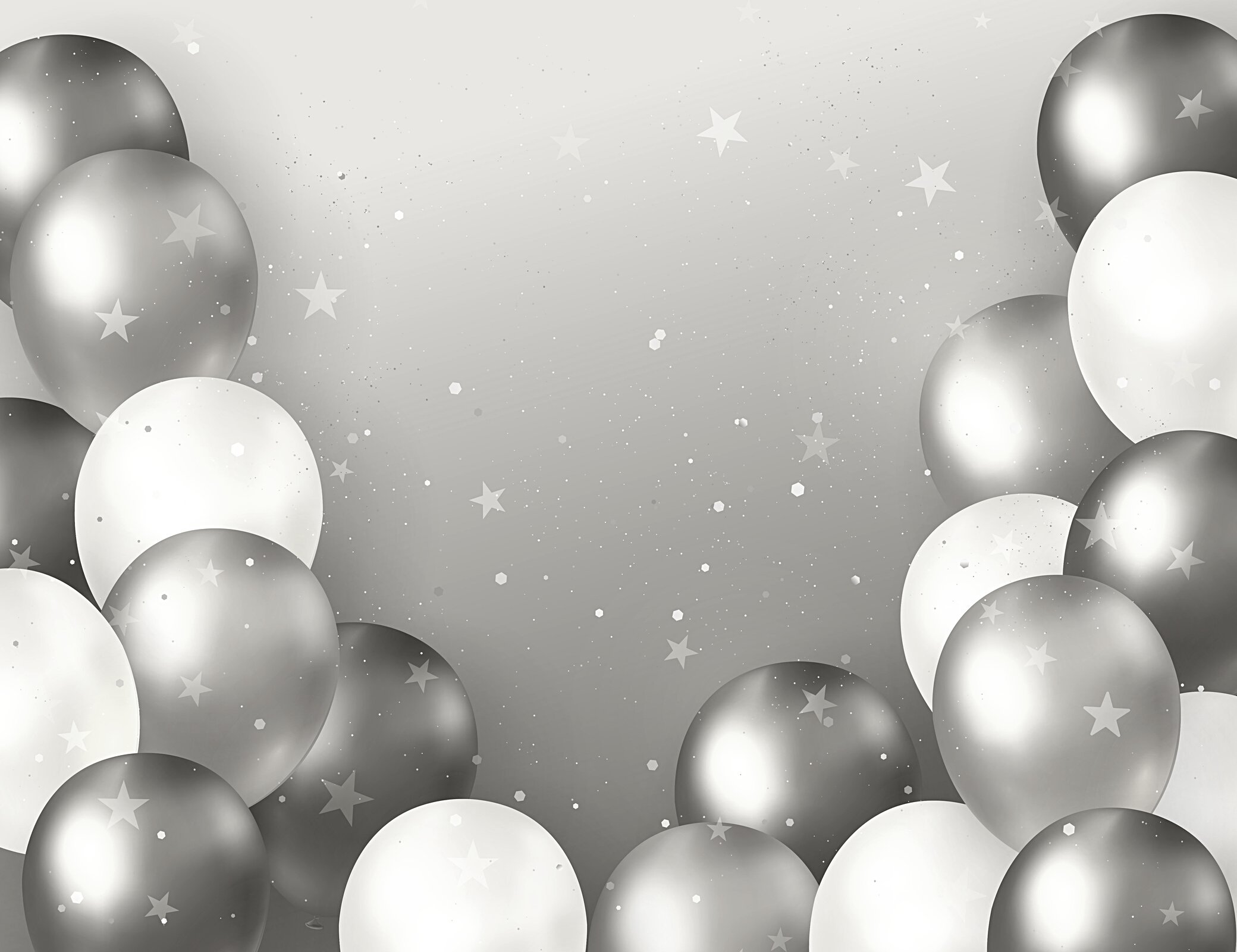 3D Golden Party Balloons Background