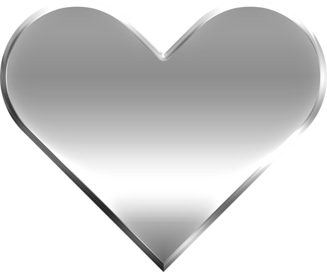 Silver shiny heart symbol