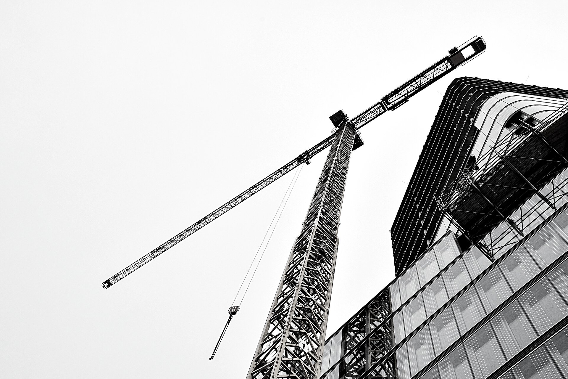 Low Angle Shot of a Tower Crane