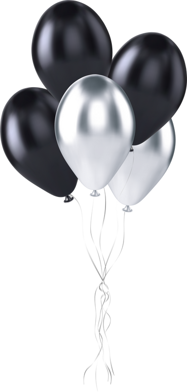 Black silver balloons