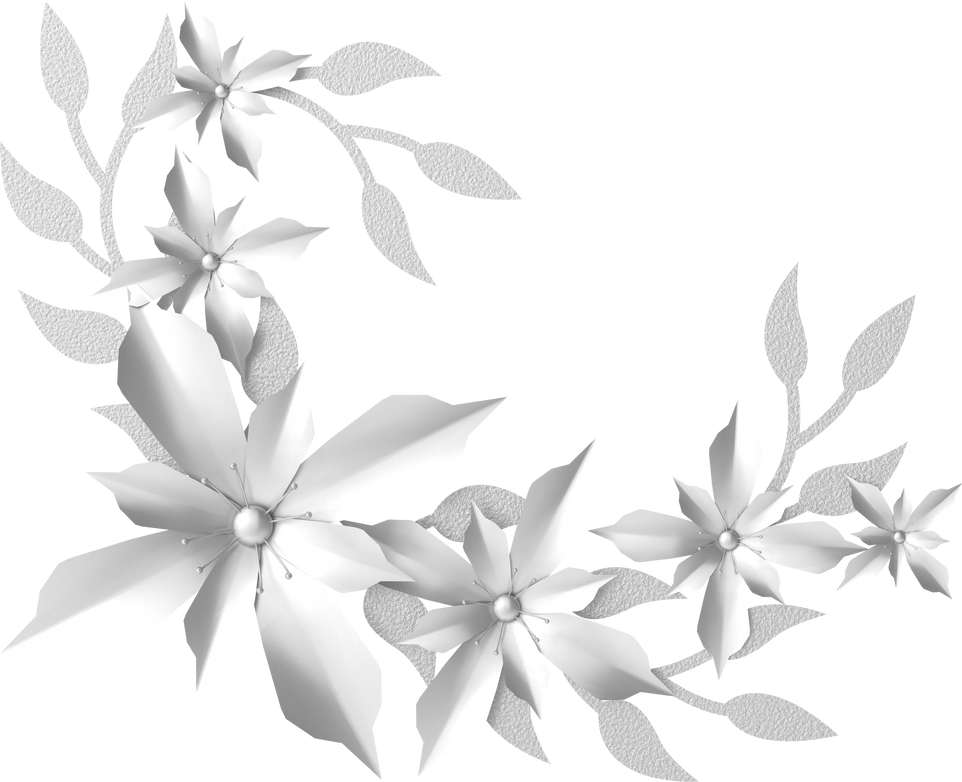 Silver flower. 3D flower. 3D illustration.